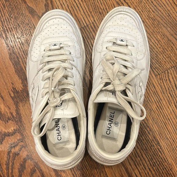 🤍CHANEL Calfskin CC Womens Sneakers. size 37. - Picture 7 of 8